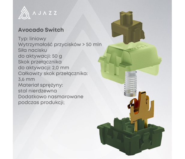 Ajazz AK820 MAX PLUS Avocado Switch Orange z ekranem - 1536382 - zdjęcie 9
